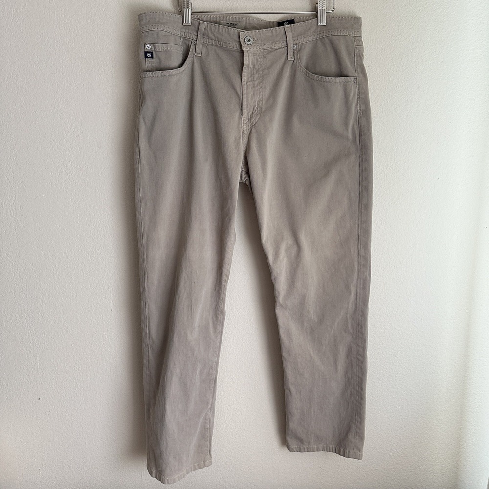 AG Adriano Goldschmied The Graduate Pants Men 36 Gray Tailored Leg Sueded